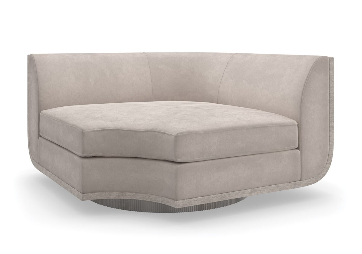 Modern Clipper Corner Wedge from Caracole, creating a seamless curve in a sectional configuration.