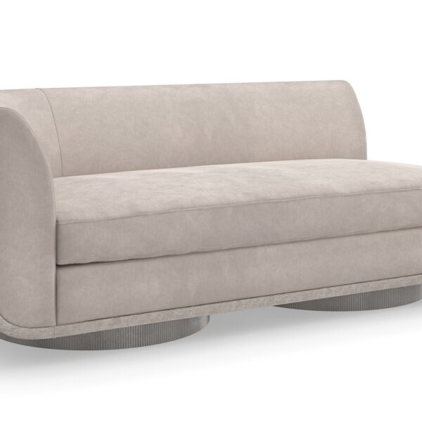 Clipper LAF Sofa by Caracole, a curved left-arm facing sofa with Space Age design.