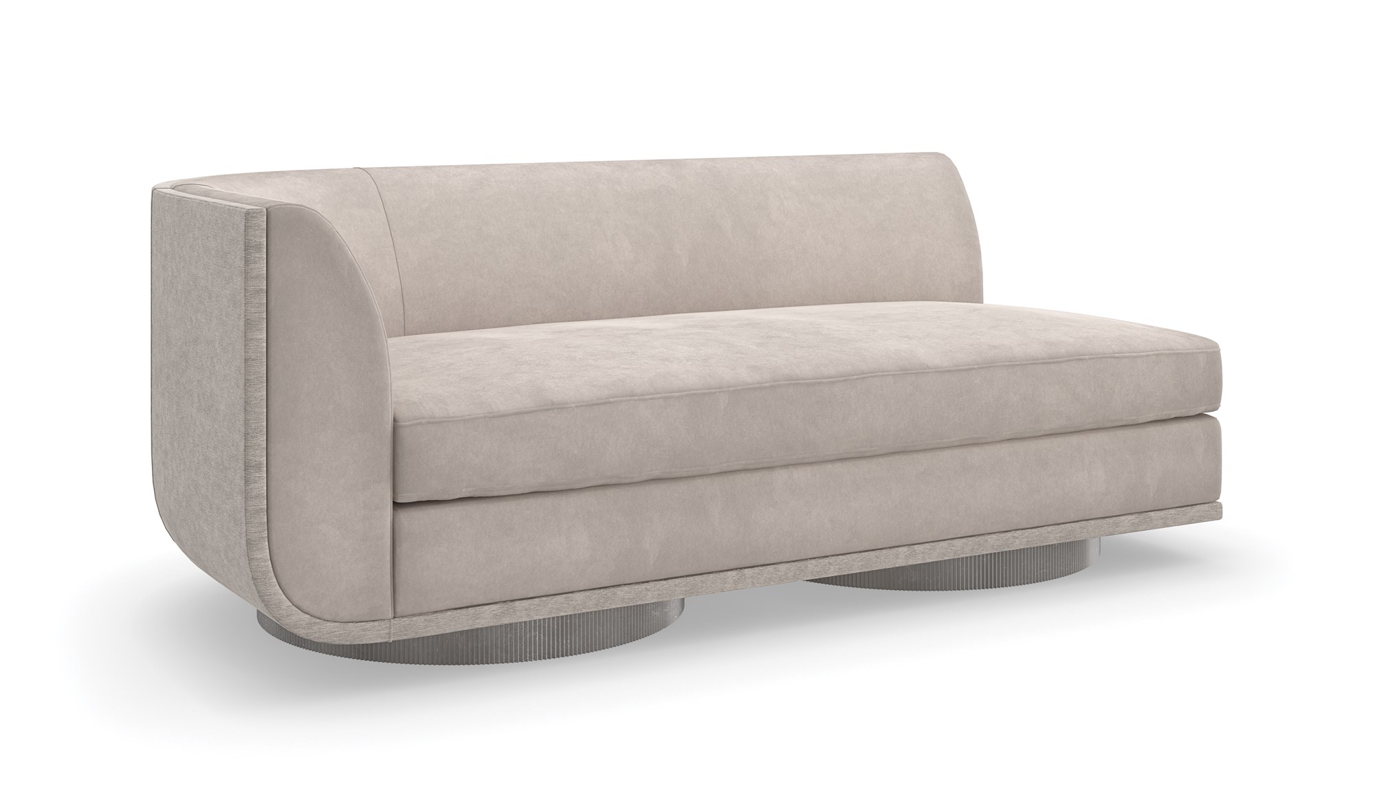 Clipper LAF Sofa by Caracole, a curved left-arm facing sofa with Space Age design.