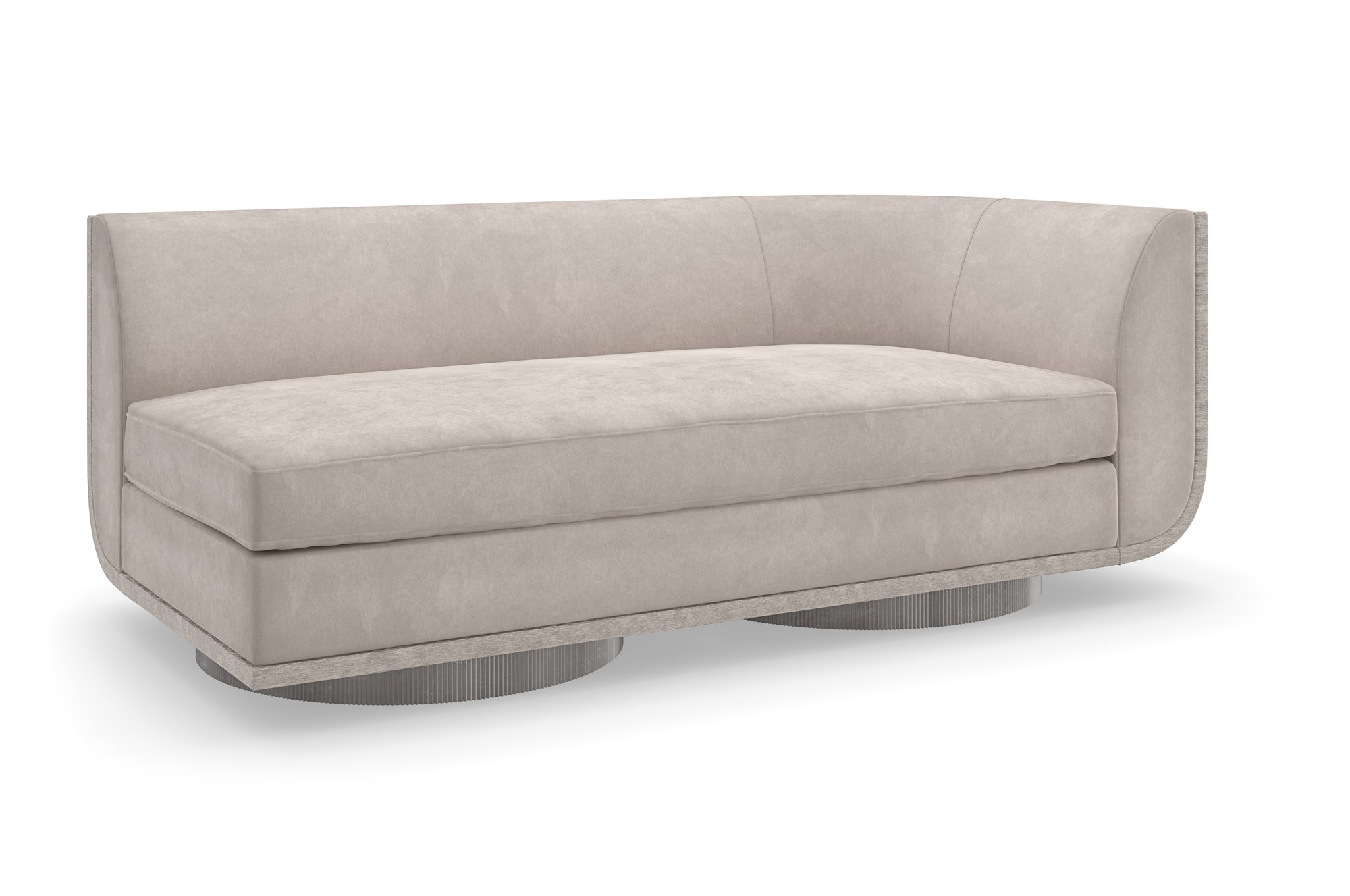 Modern Clipper RAF Sofa from Caracole, with an undulating silhouette and one arm on the right.