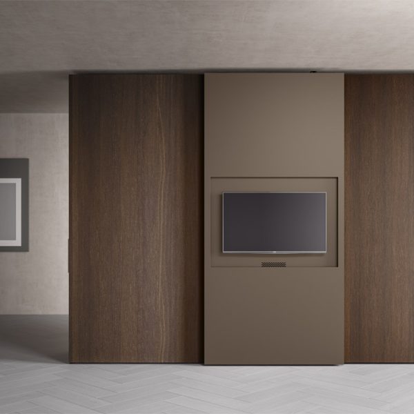 “Pianca TV Door – contemporary TV unit featuring clean lines and elegant storage compartments”