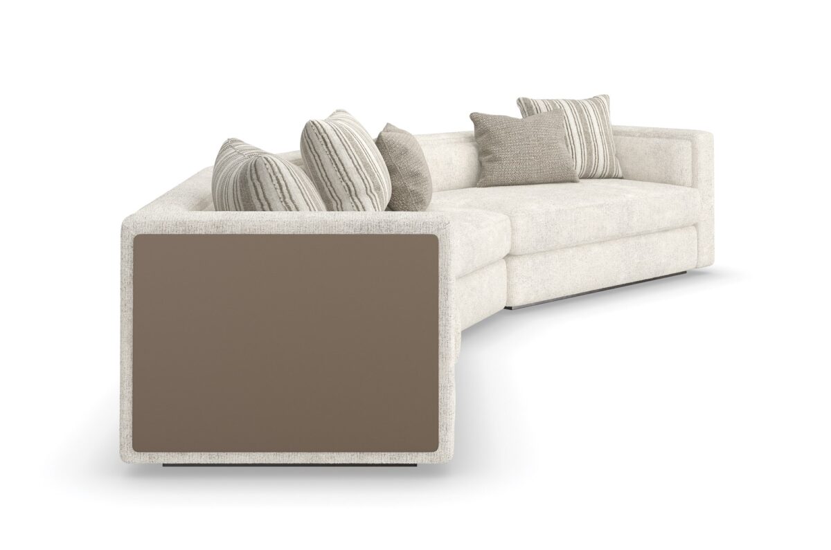 The Unity Wedge by Caracole (model M140-022-WE1-A) is a refined modular piece from Caracole's Modern Principles collection. It embodies a modern European aesthetic, characterized by clean lines, organic tones, and a harmonious blend of textures.