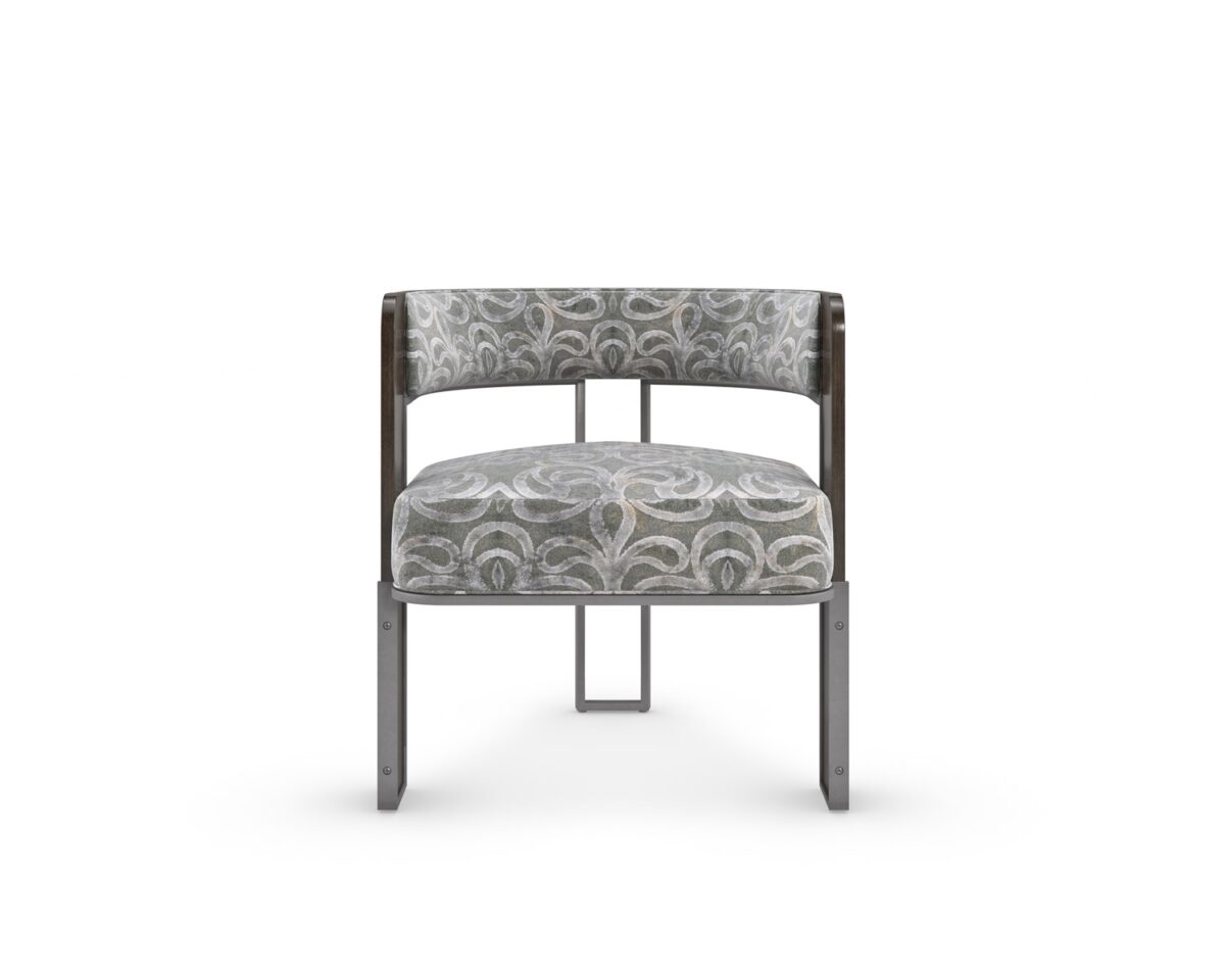 "Sleek and modern Streamliner Chair by Caracole, featuring clean lines and luxurious upholstery for a stylish and comfortable addition to any contemporary living space."