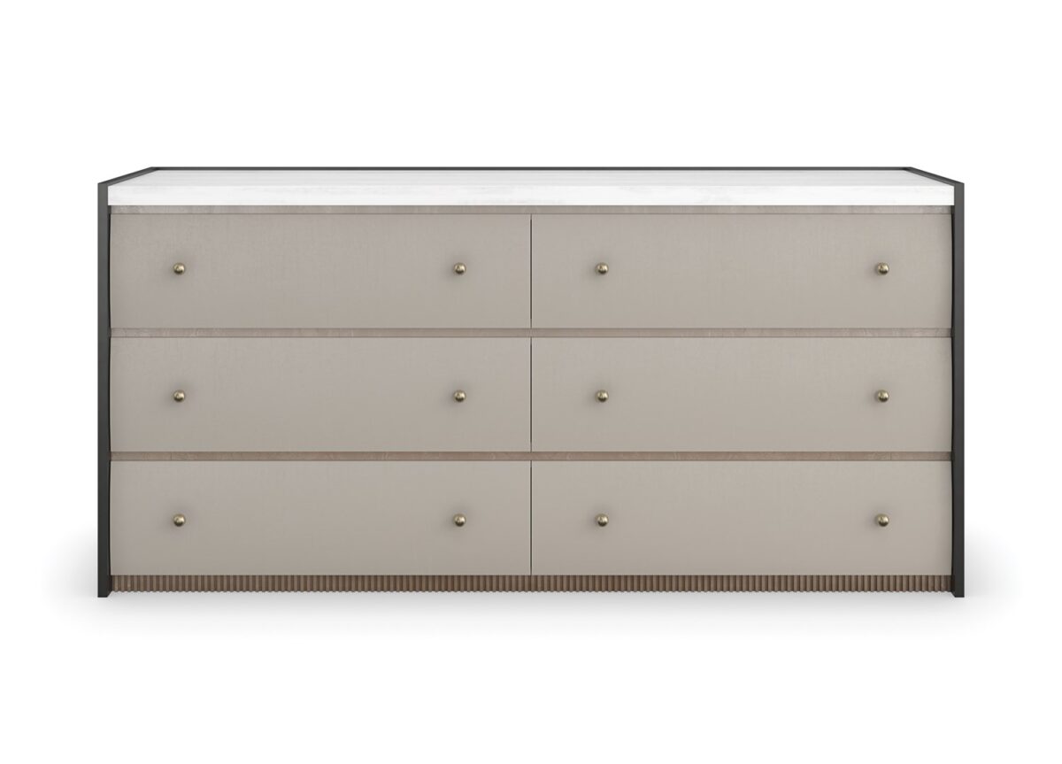 Caracole AVIGNON BRONZE Dresser, featuring a unique, textured bronze finish that gives it a rich, antique yet modern appearance.