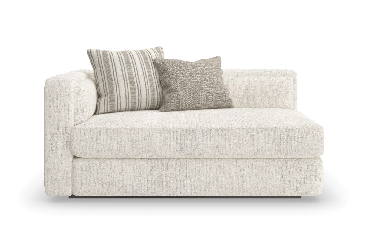 The Unity Left Arm Loveseat by Caracole (model M140-022-LL1-A) is a refined modular piece from the Caracole Modern Principles collection. It embodies a modern European aesthetic, characterized by clean lines, organic tones, and a harmonious blend of textures.