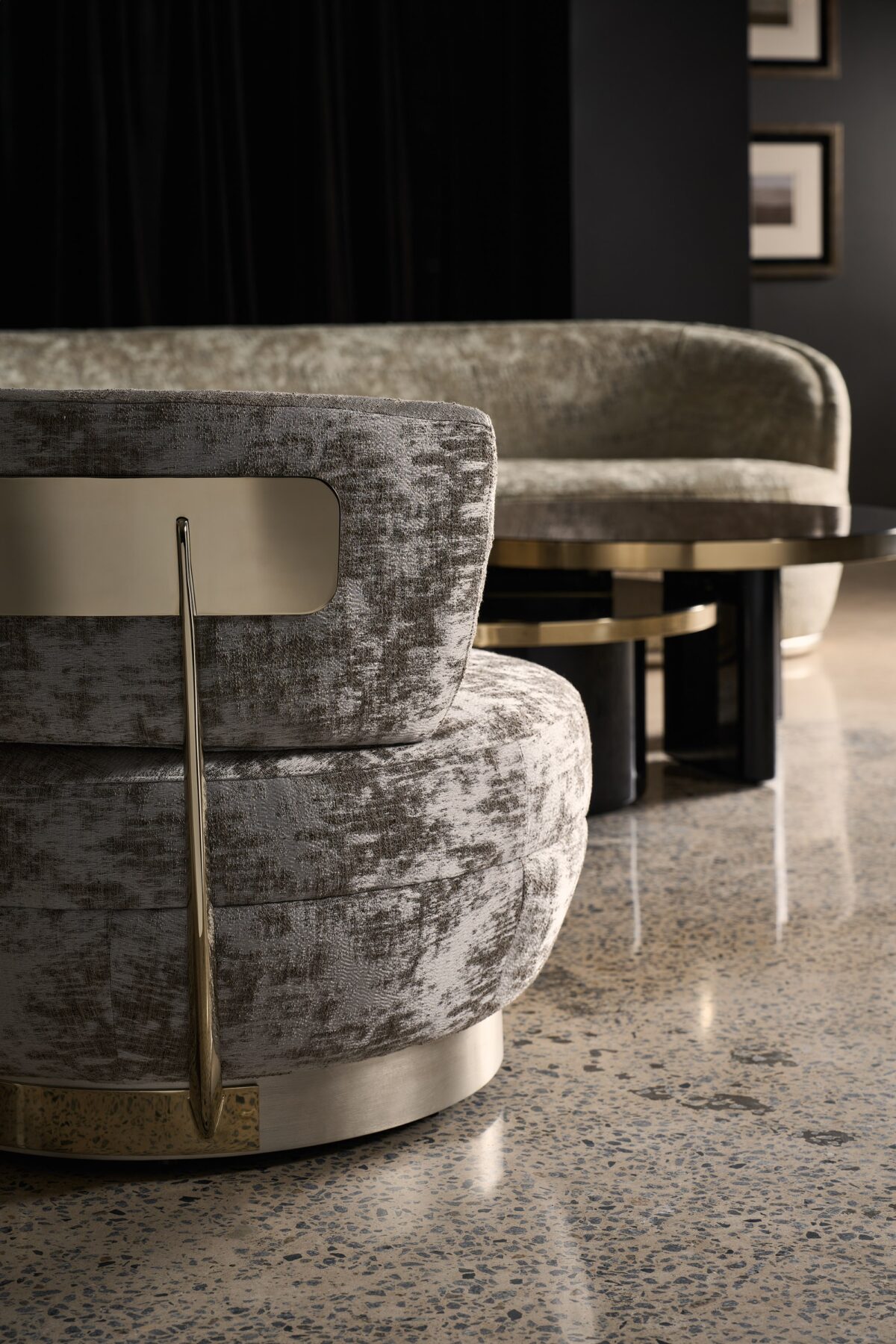 "Stunning and sophisticated Nebula collection by Caracole, offering luxurious designs and plush seating for a modern, elegant living space."
