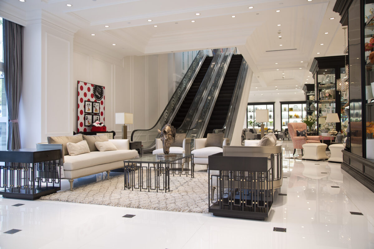 "Bold and contemporary Quit Your Metal-ing collection by Caracole, featuring striking metallic accents and modern design for a luxurious, high-style living space."