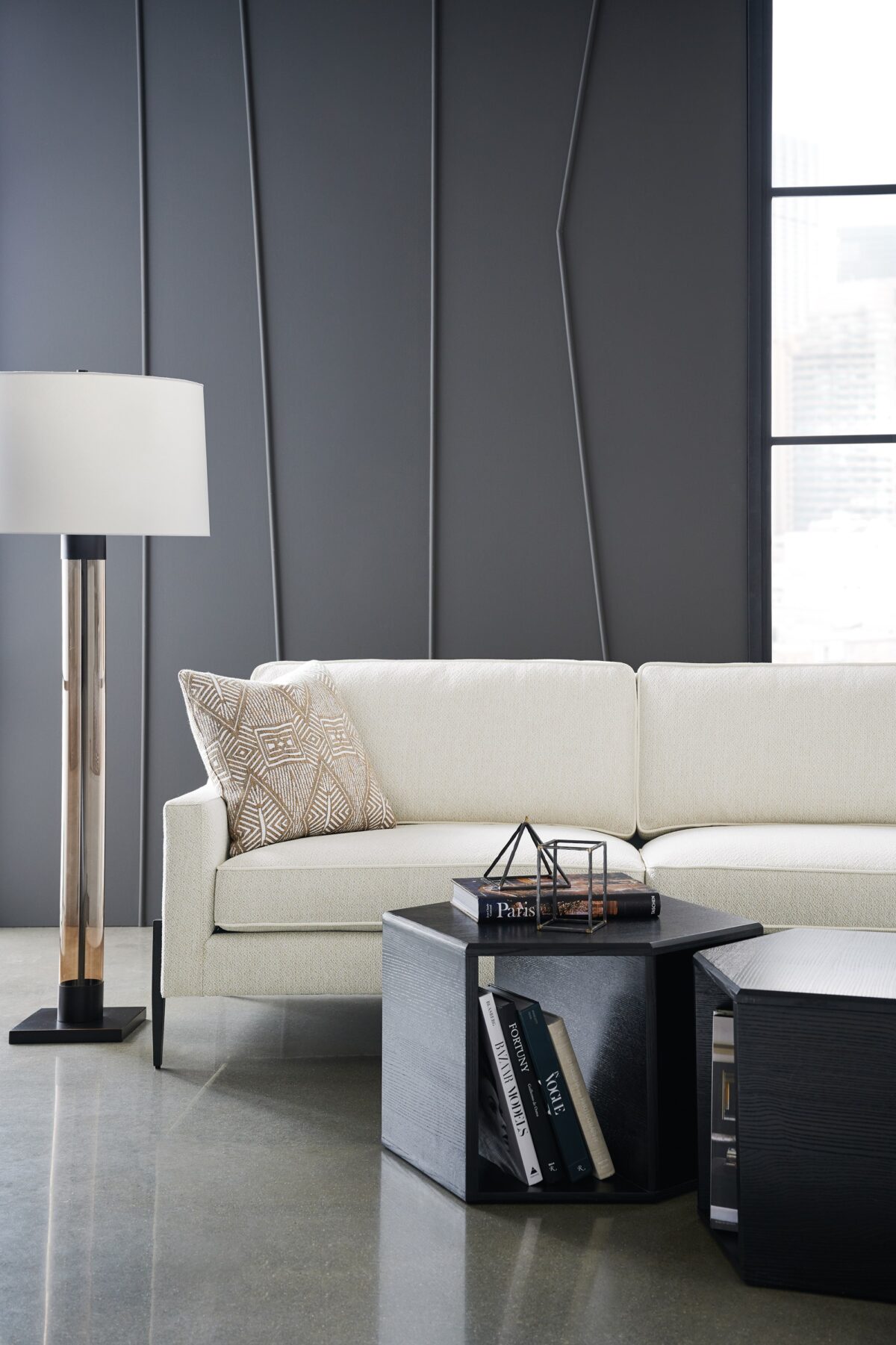 "Modern and stylish Remix Sofa by Caracole, featuring a sleek design with luxurious upholstery and clean lines for a sophisticated and comfortable living space."