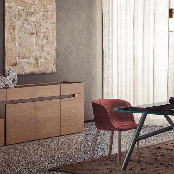“Contemporary designer storage unit – Logos by Pianca featuring 3D textured doors and minimalist form”