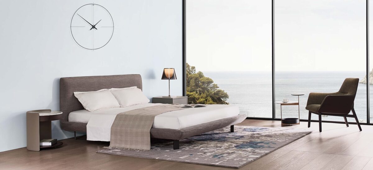 Minimalist circular ottoman by Camerich
