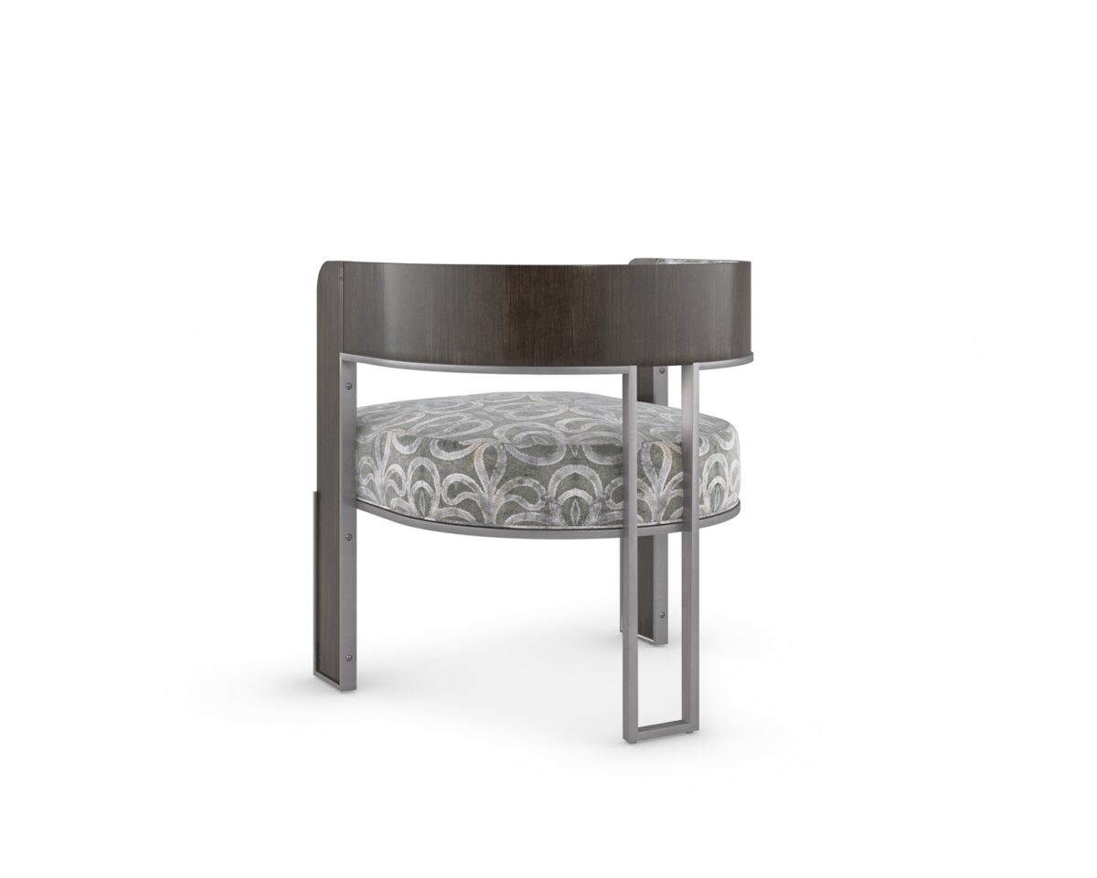 "Sleek and modern Streamliner Chair by Caracole, featuring clean lines and luxurious upholstery for a stylish and comfortable addition to any contemporary living space."