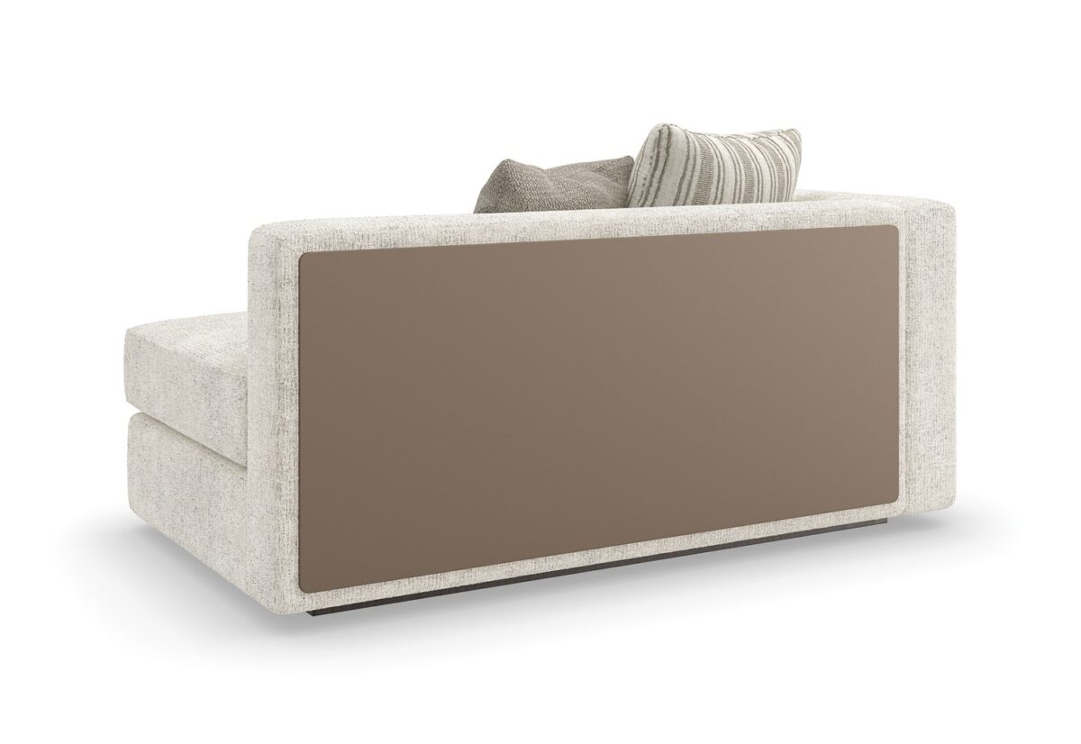 The Unity Left Arm Loveseat by Caracole (model M140-022-LL1-A) is a refined modular piece from the Caracole Modern Principles collection. It embodies a modern European aesthetic, characterized by clean lines, organic tones, and a harmonious blend of textures.
