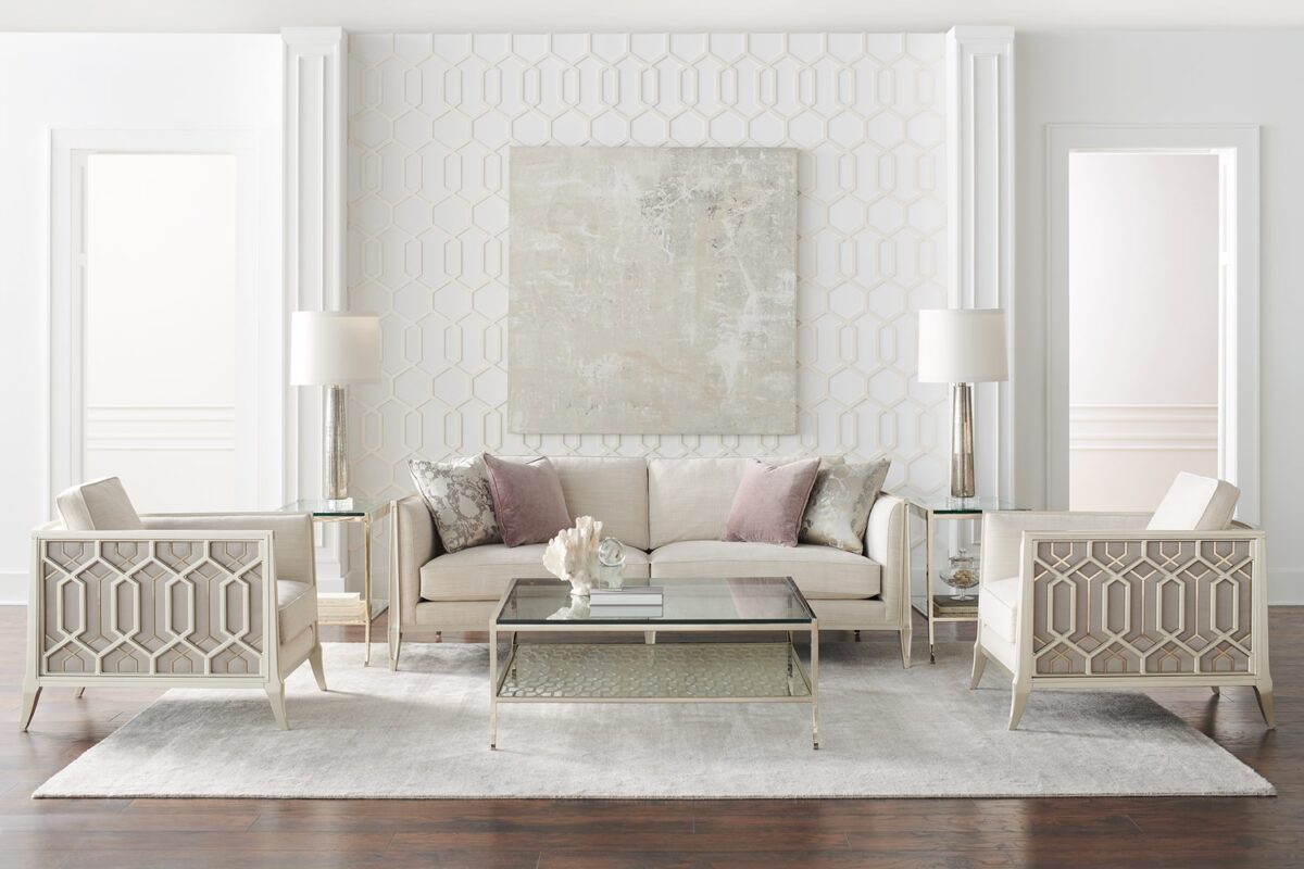 "Stylish and contemporary Just Duet collection by Caracole, featuring a harmonious blend of sleek design and plush comfort for an elegant living space."