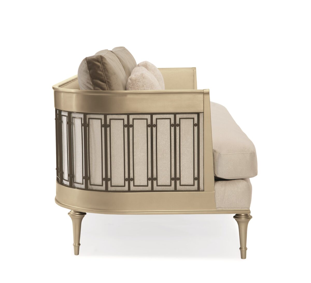 "Bold and contemporary Quit Your Metal-ing collection by Caracole, featuring striking metallic accents and modern design for a luxurious, high-style living space."