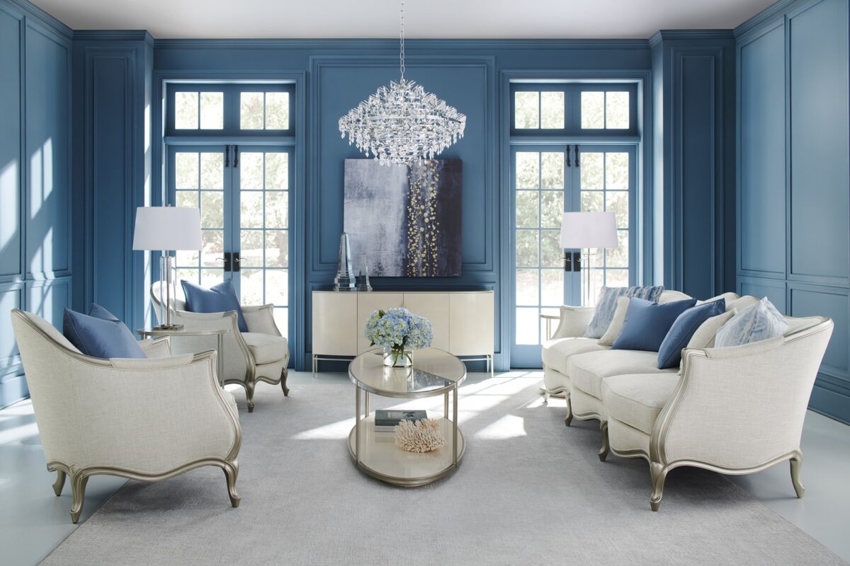 "Inviting and elegant Special Invitation Sofa by Caracole, offering luxurious upholstery and a refined design that adds sophistication and comfort to any living room."