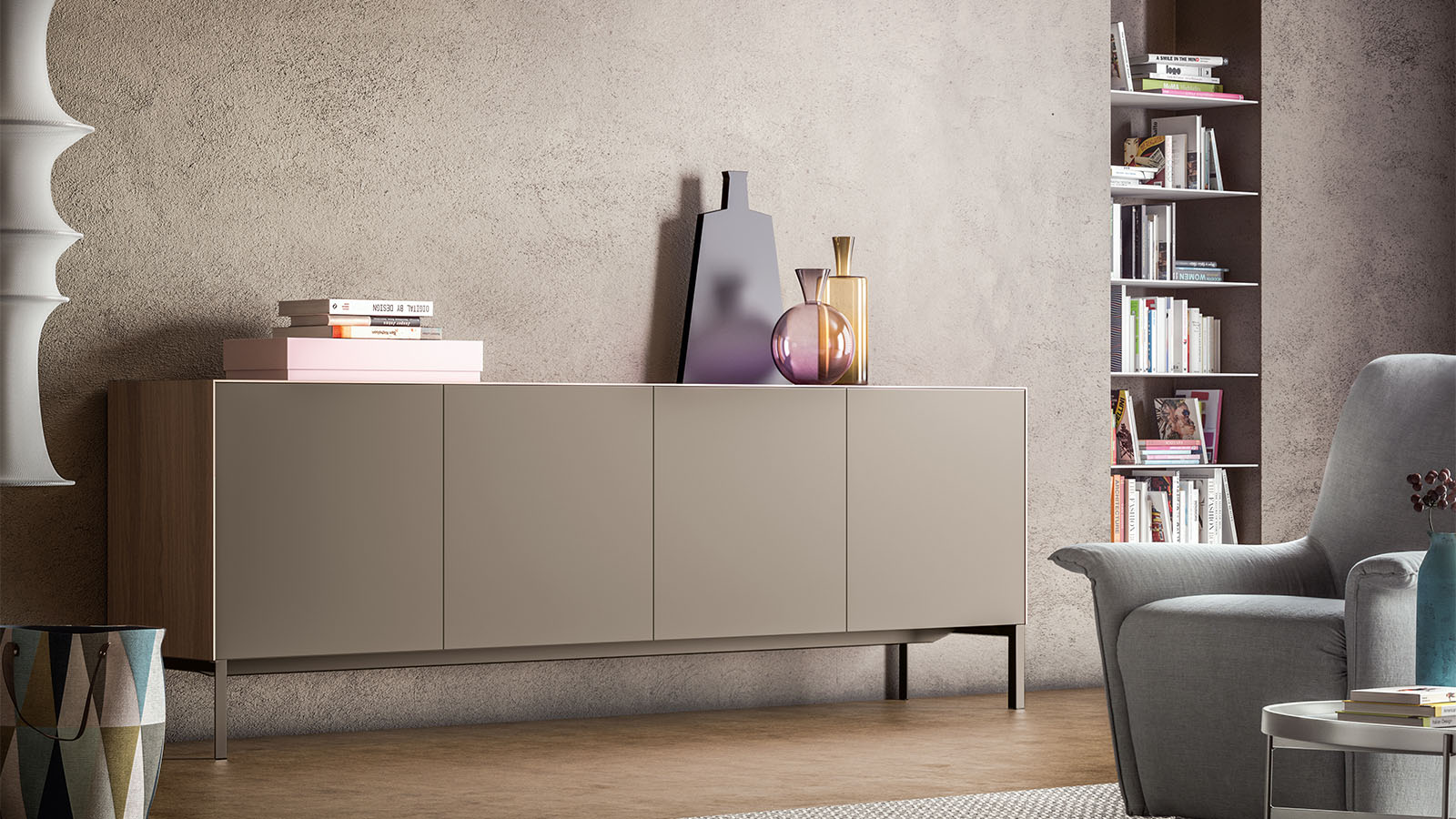 “Contemporary lounge chair – Norma by Pianca featuring elegant curves and premium fabric finish”