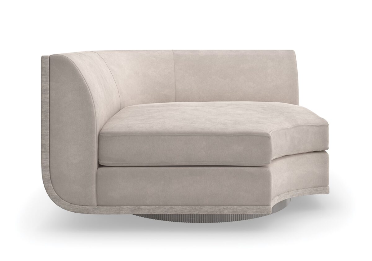 Modern Clipper Corner Wedge from Caracole, creating a seamless curve in a sectional configuration.