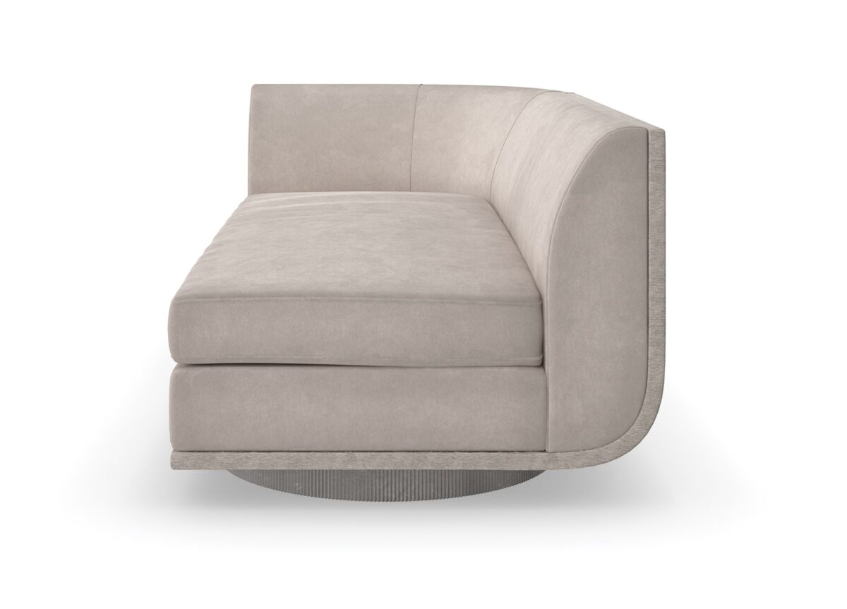 Clipper LAF Sofa by Caracole, a curved left-arm facing sofa with Space Age design.