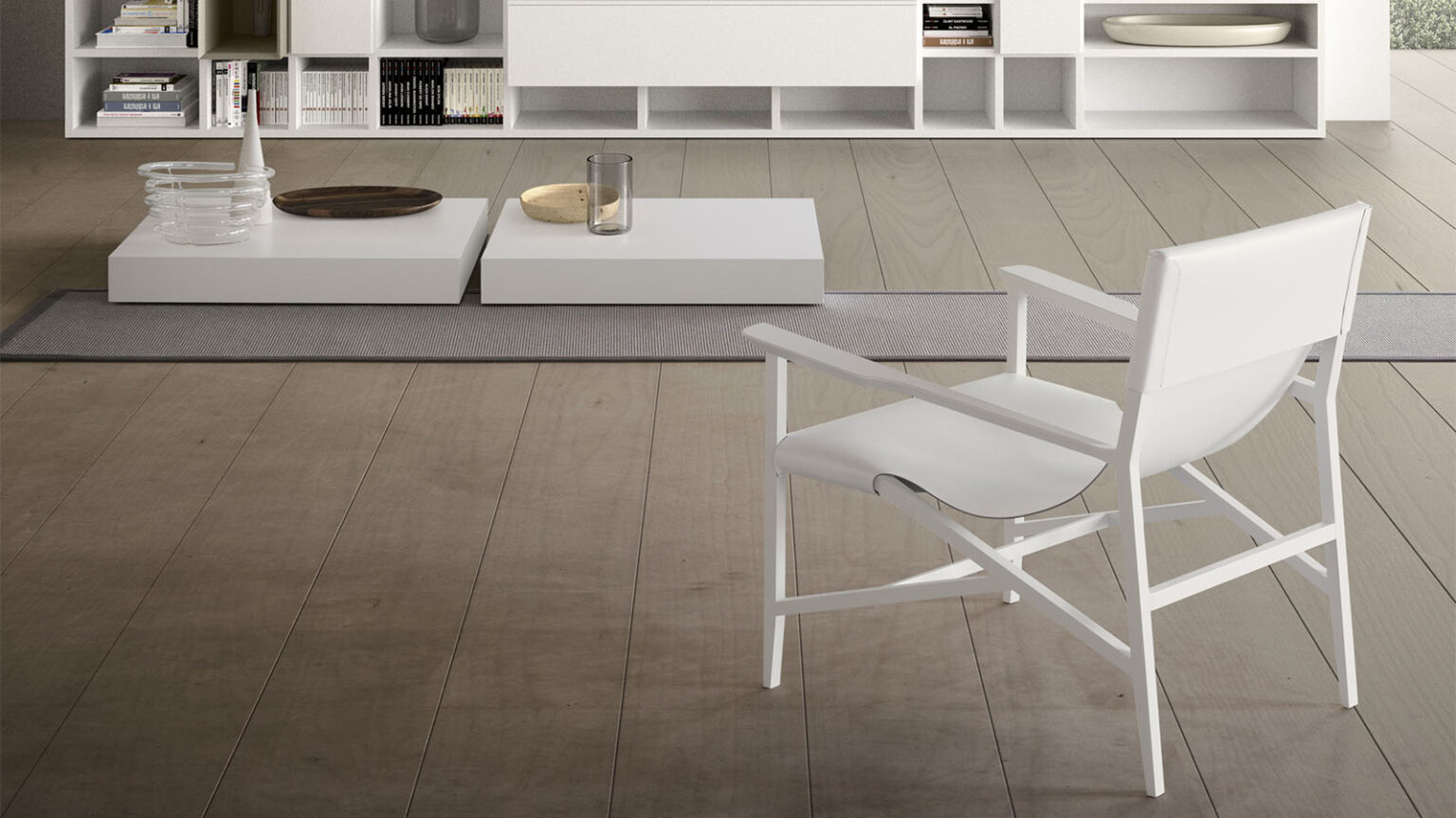 “Italian designer armchair – Isotta by Pianca with minimalist style and premium fabric”