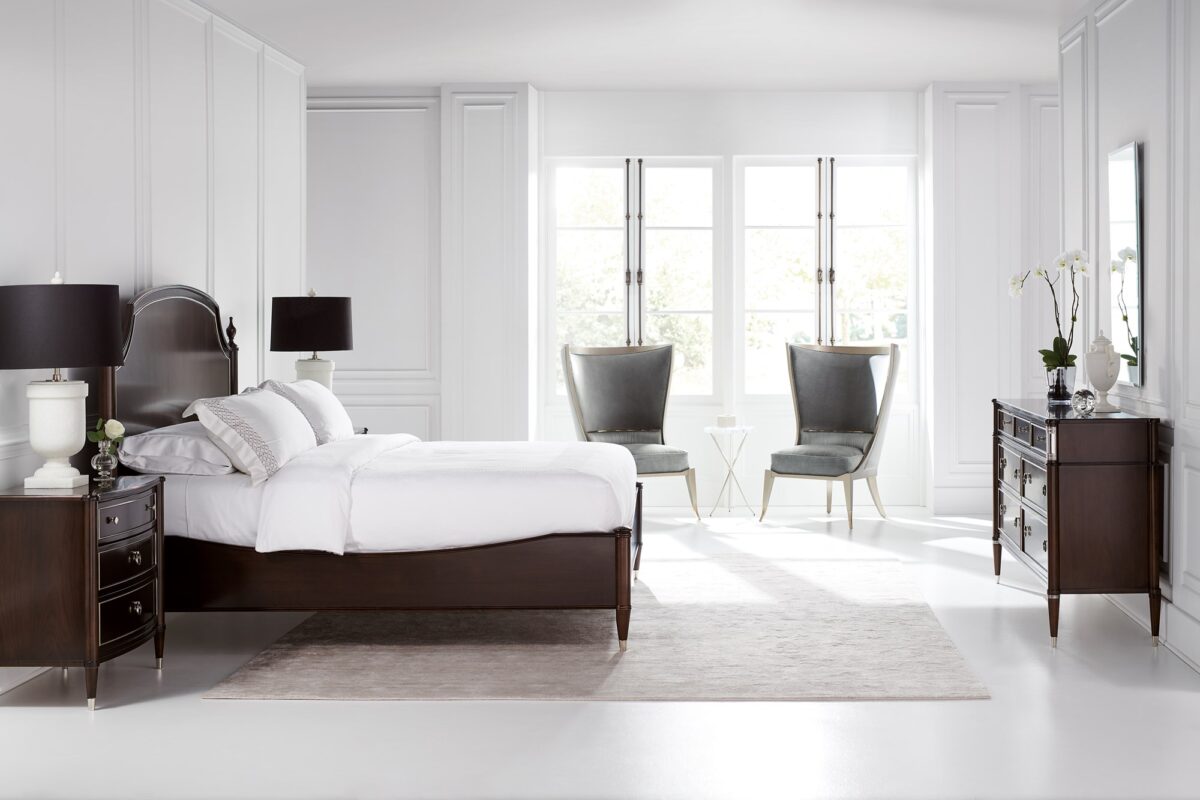 HOW SUITE IT IS bench by Caracole, characterized by its generous padding and tailored appearance, offering a comfortable and stylish seating option.