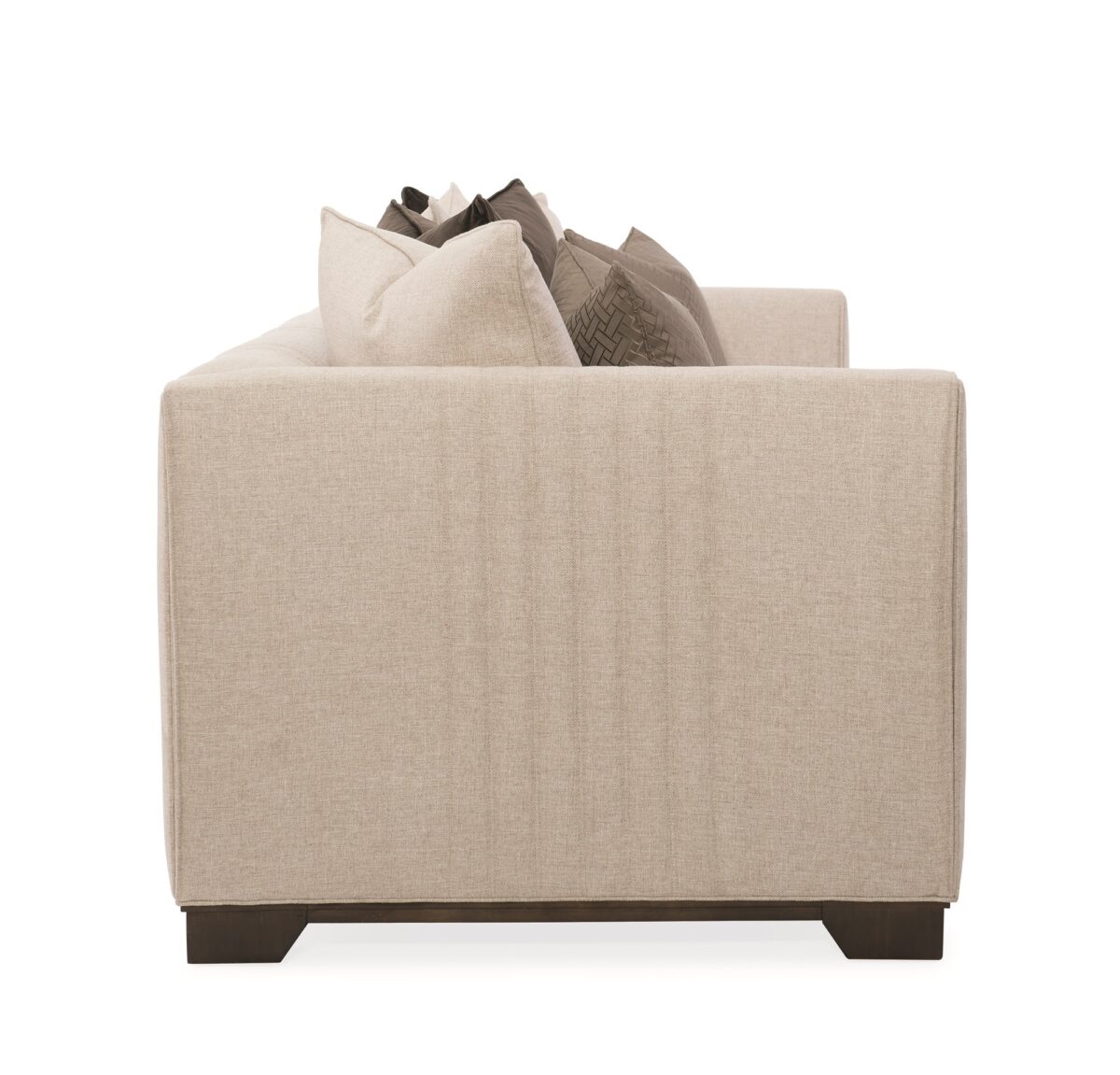 "Sleek and sophisticated Moderne Sofa by Caracole, featuring clean lines and luxurious upholstery, perfect for adding a modern touch to any living room."