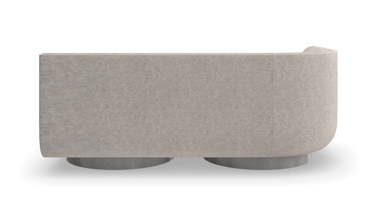 Clipper LAF Sofa by Caracole, a curved left-arm facing sofa with Space Age design.