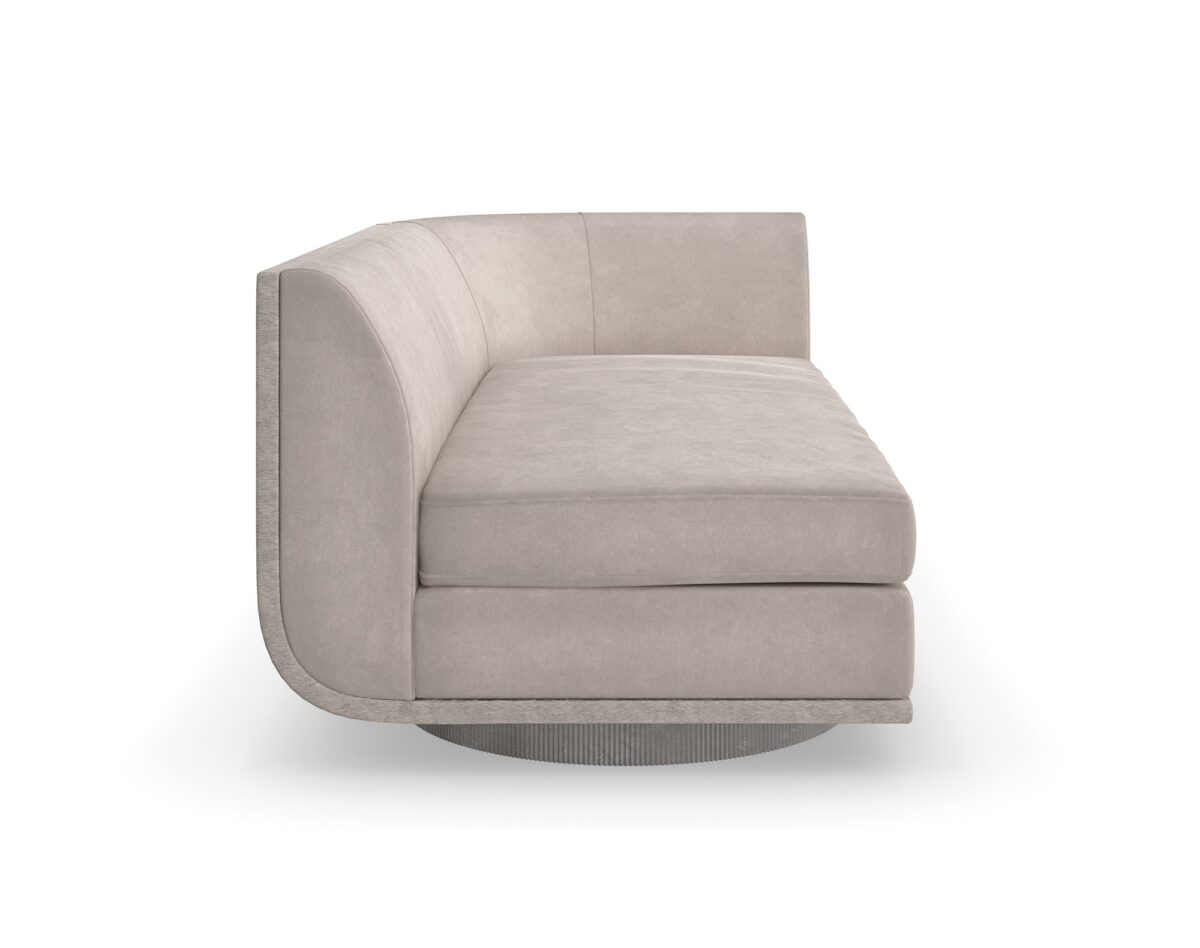 Modern Clipper RAF Sofa from Caracole, with an undulating silhouette and one arm on the right.
