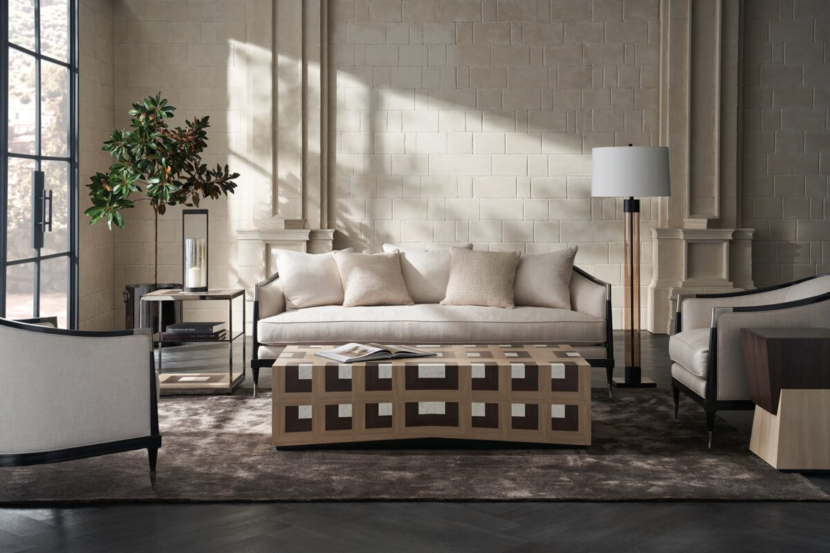"Chic and bold Splash of Flash Sofa by Caracole, featuring eye-catching design elements and luxurious upholstery to make a stylish statement in any modern space."