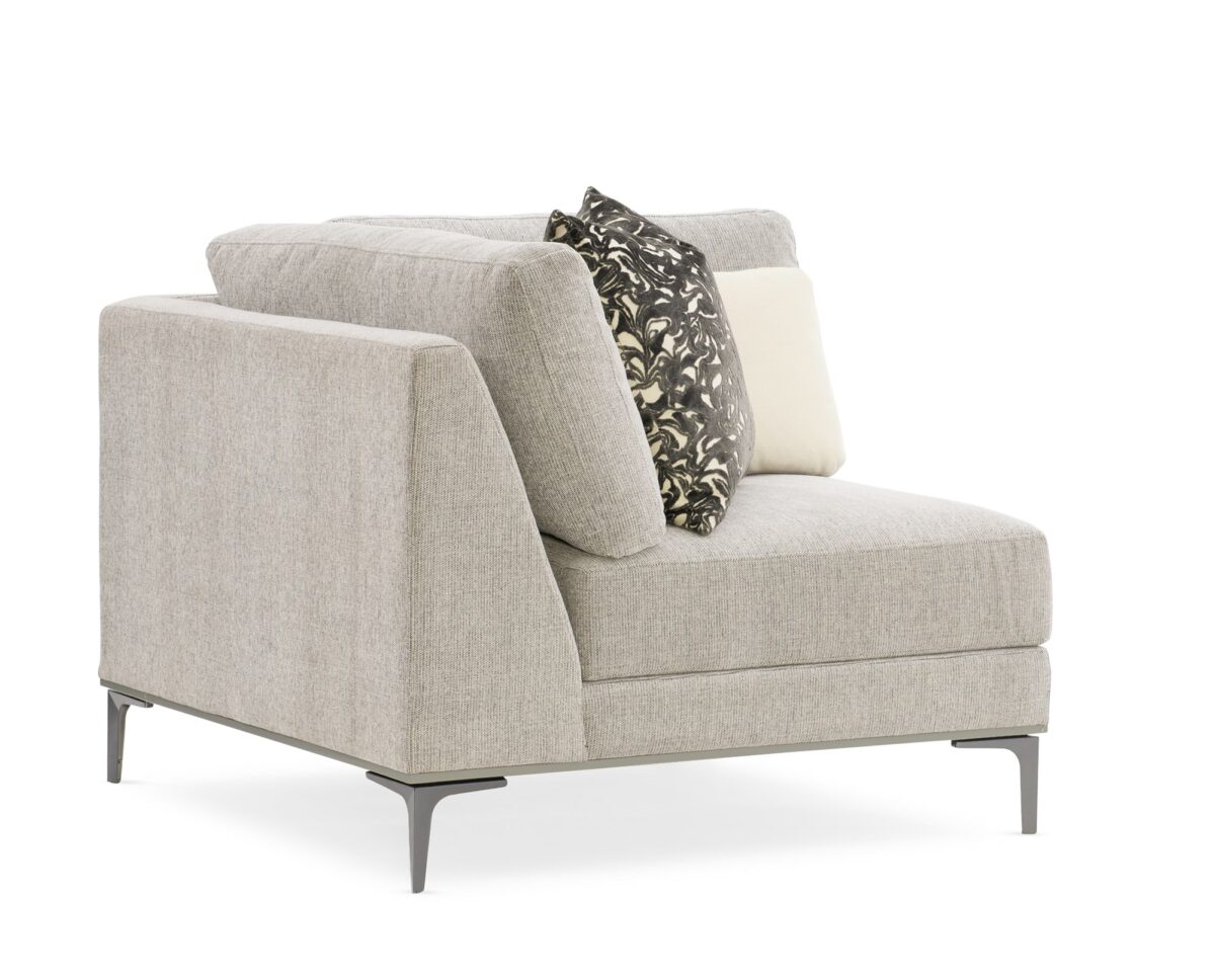 Stylish Remix Right Arm Chair by Caracole, perfect for upscale living rooms.