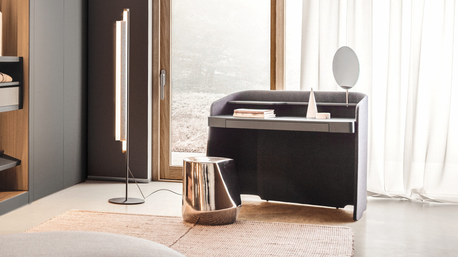 “Chloé Vanity by Pianca – chic Italian designer table with soft lines, refined materials, and feminine appeal”