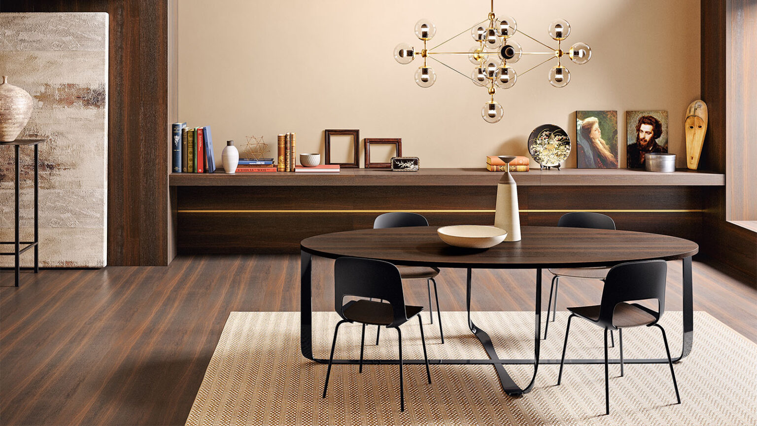 “Confluence by Pianca contemporary furniture – artistic dining table with modern Italian craftsmanship”
