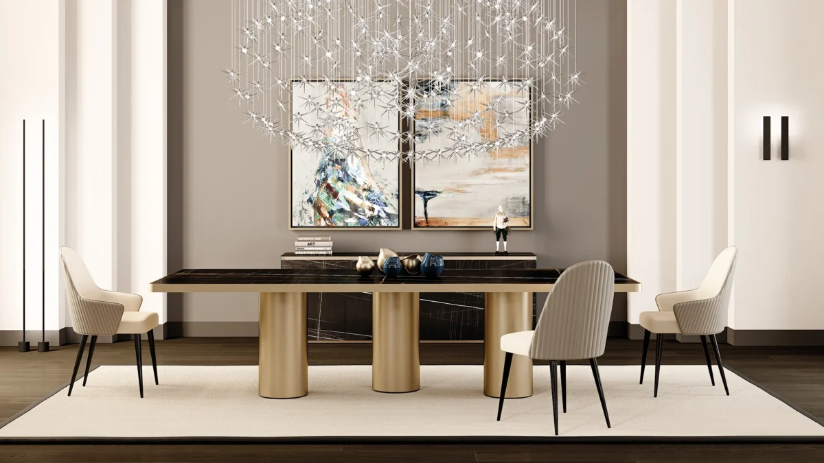 Signore Degli Anelli 72 Steel by Reflex featured in Birmingham Michigan showroom, modern Italian luxury furniture design.