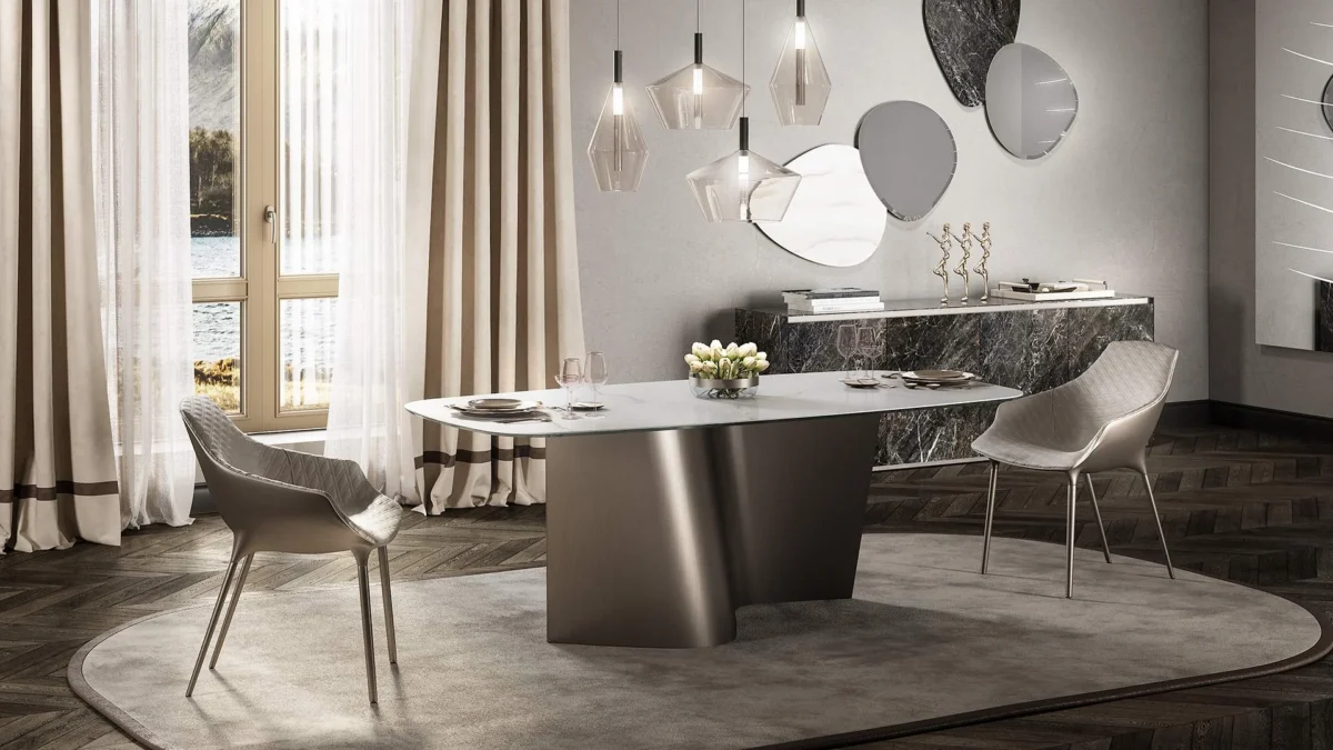 Esse 72 by Reflex featured in Birmingham Michigan showroom, modern Italian luxury furniture design.