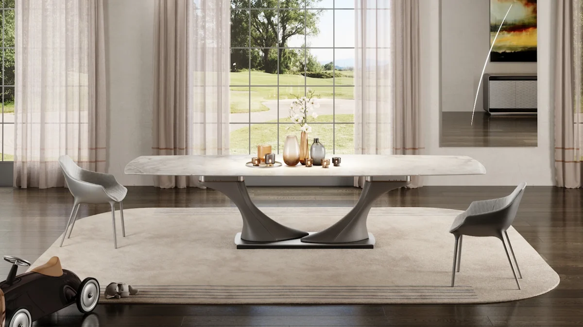 Archimede 72 Allungabile by Reflex featured in Troy Michigan showroom, modern Italian luxury furniture design.
