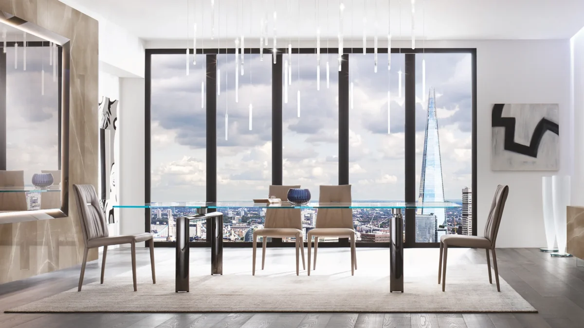 8 by Reflex exhibited in Birmingham Michigan showroom, modern luxury Italian craftsmanship.