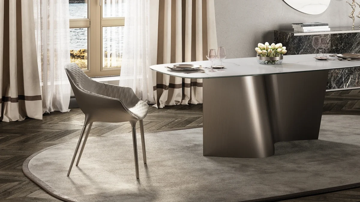 Milady by Reflex featured in Birmingham Michigan showroom, modern Italian luxury mirror design.
