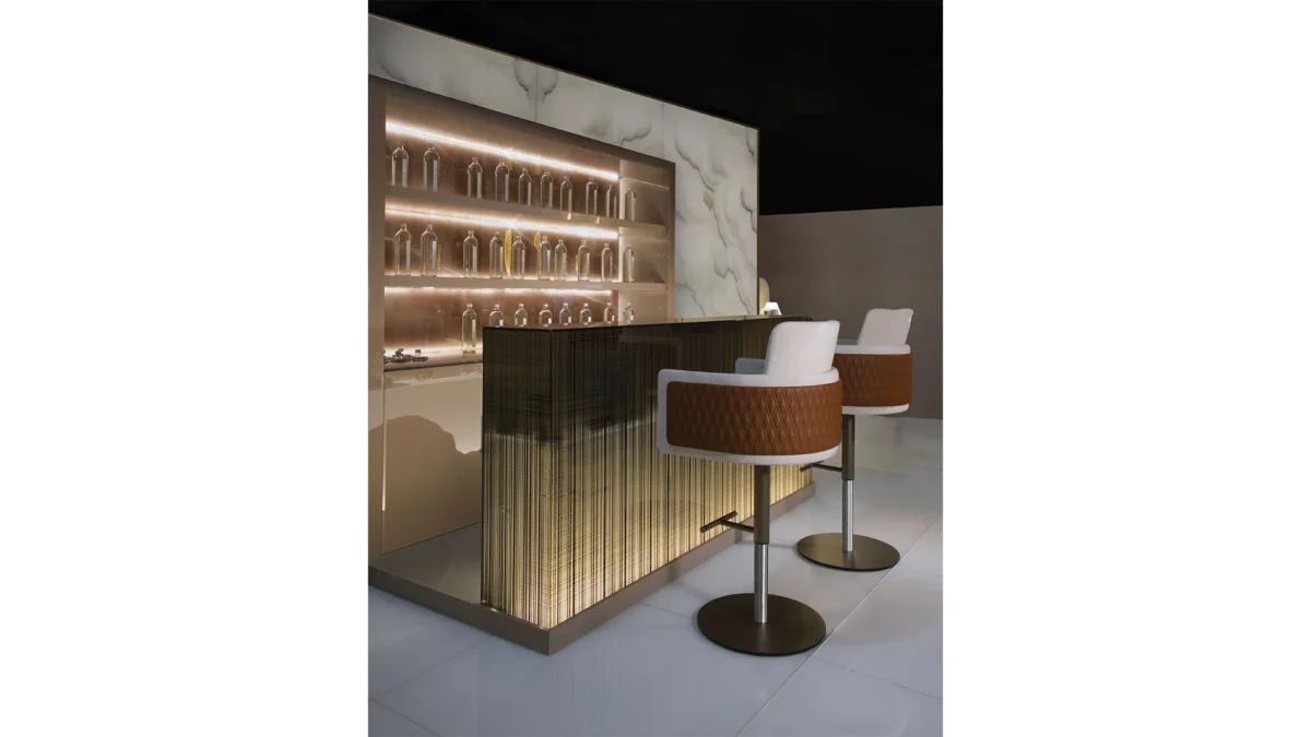 Amet Stool by Reflex showcased in Troy Michigan showroom, modern Italian luxury seating design.