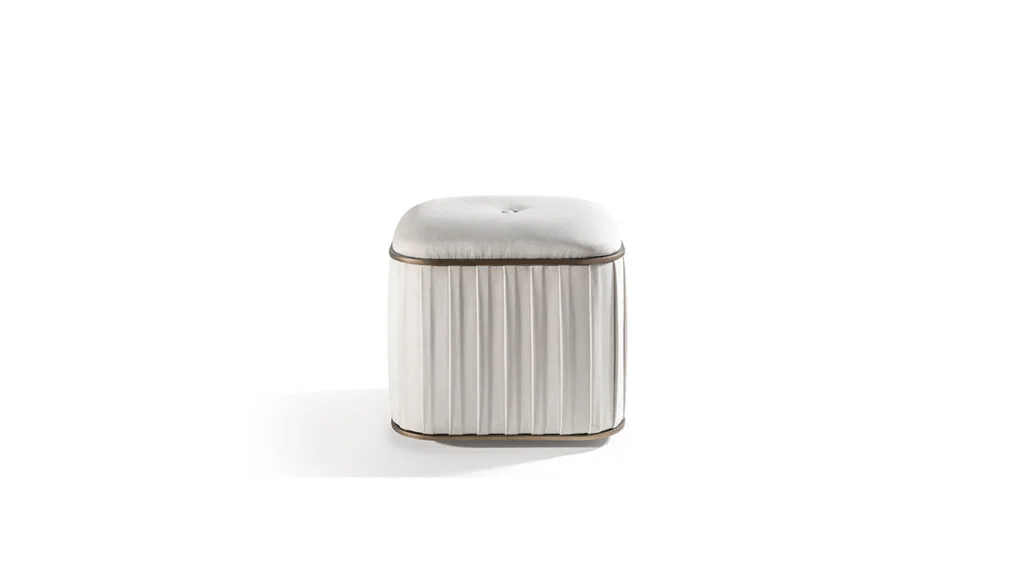 Pleated Pouf modern Italian furniture piece, perfect for luxury interiors in Royal Oak, MI.