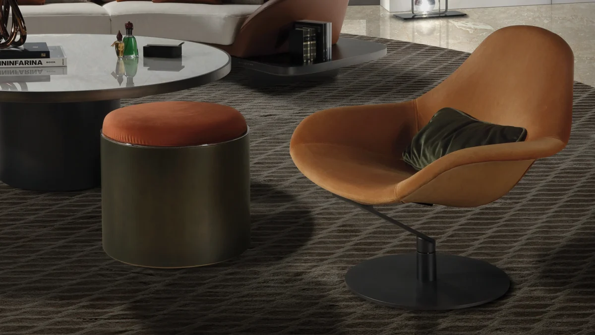 Zenith Poltrona by Reflex showcased in Royal Oak Michigan showroom, modern Italian luxury seating design.