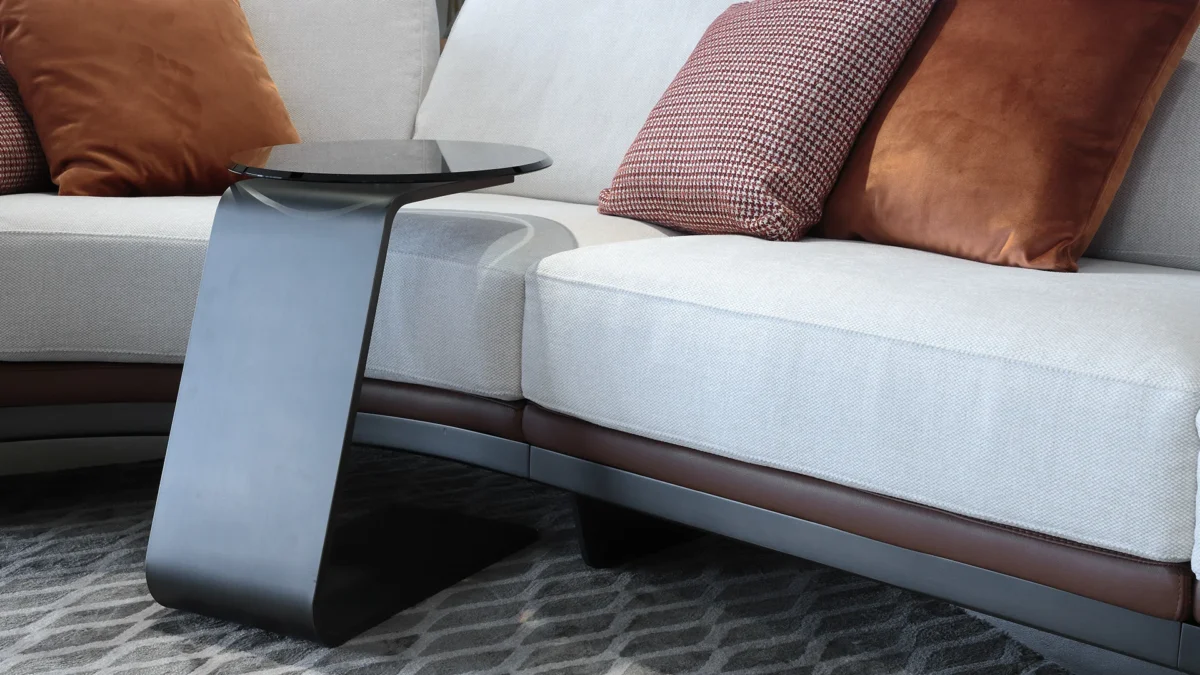 Modern Bellini side table by Reflex with artistic Italian flair in Birmingham Michigan showroom