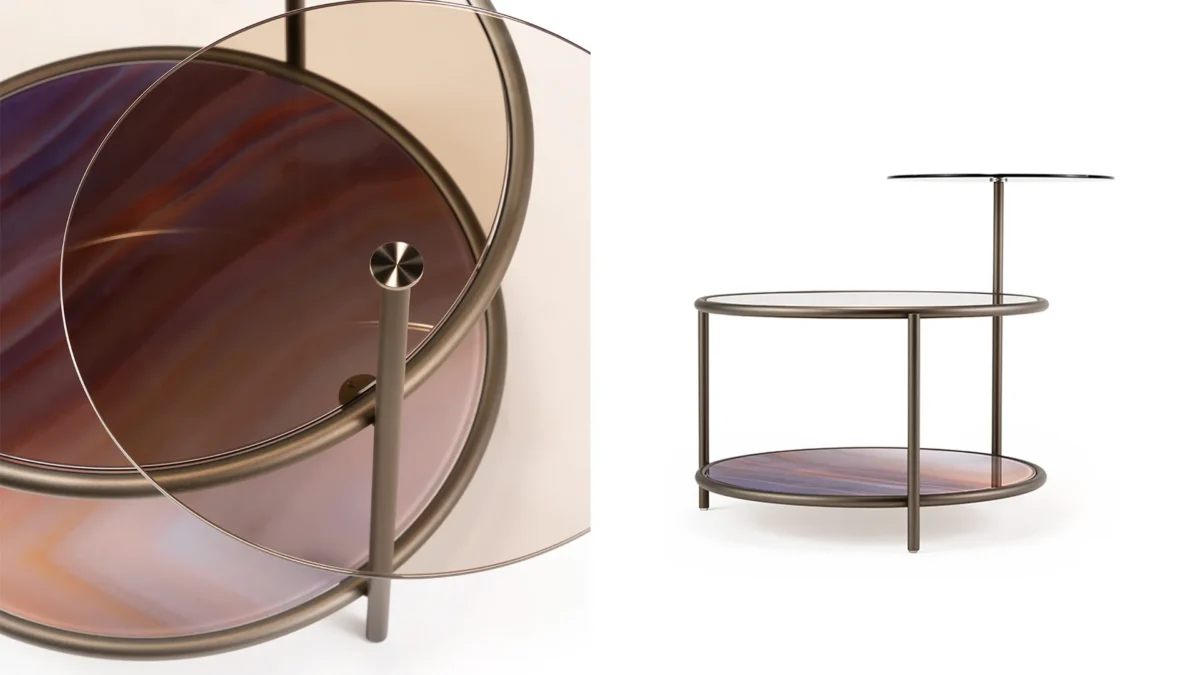 Luxury AEGEAN Glass Table by Reflex Angelo showcased in Troy Michigan