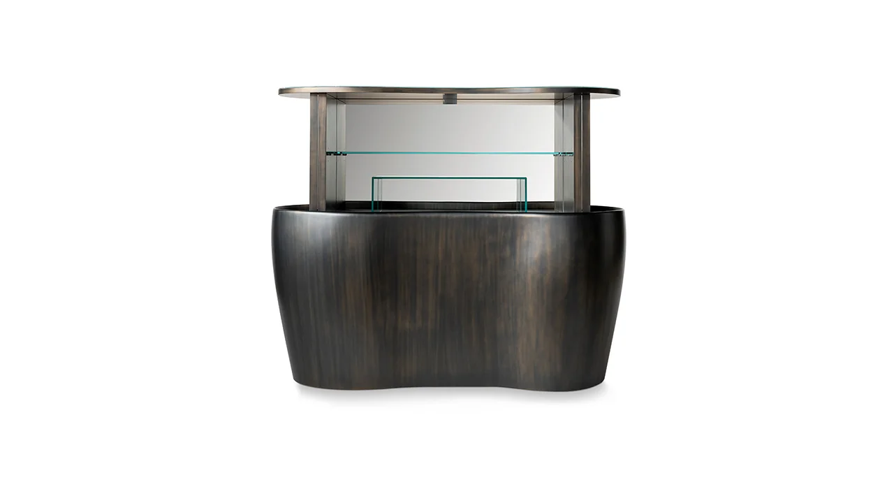 Coco De Mer Buffet by Reflex featured in Troy Michigan showroom, modern Italian luxury sideboard design.