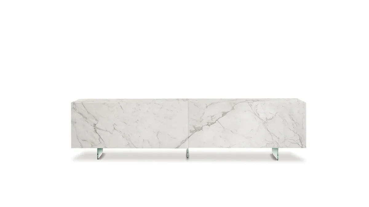 Mirage Buffet by Reflex showcased in Royal Oak Michigan showroom, modern Italian luxury sideboard design.