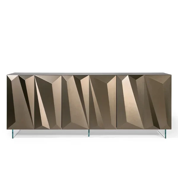 Quartz Buffet by Reflex featured in Birmingham Michigan showroom, modern Italian luxury sideboard design.