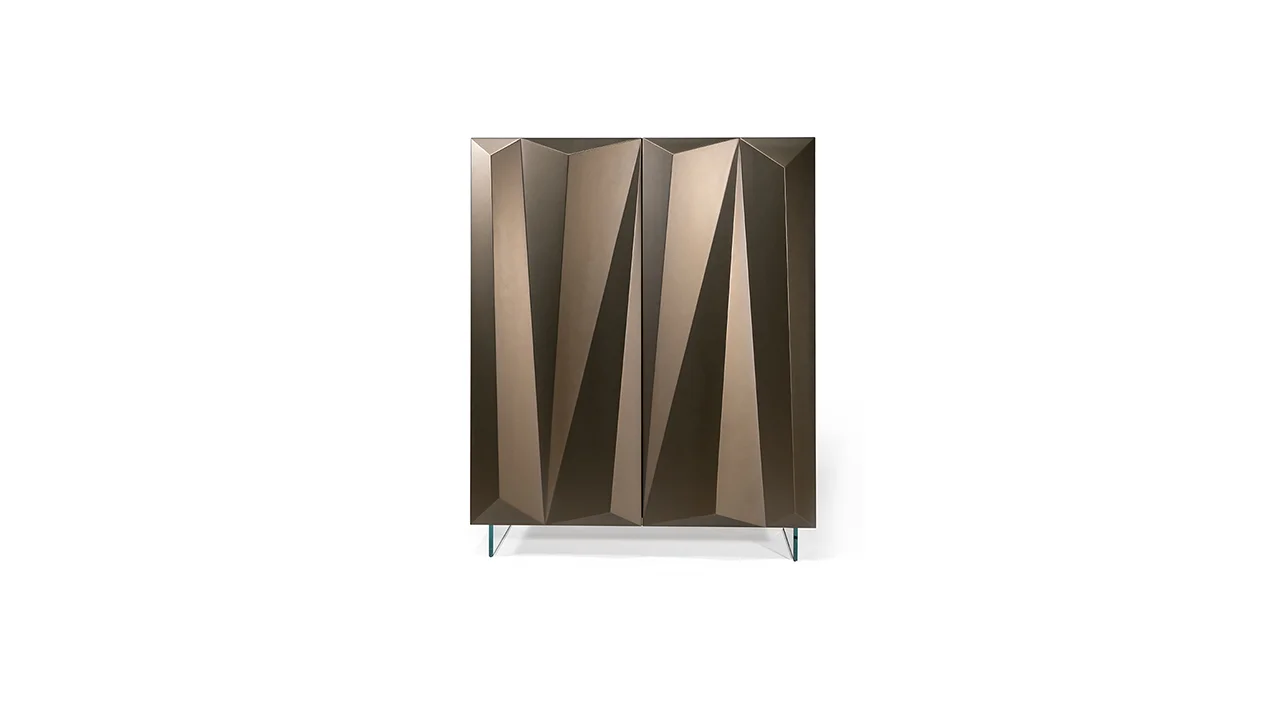 Quartz Madia by Reflex showcased in Troy Michigan showroom, modern Italian luxury sideboard design.