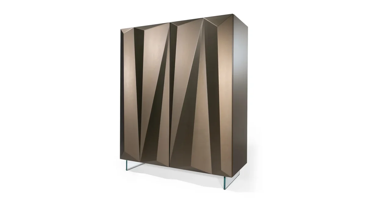 Quartz Madia by Reflex showcased in Troy Michigan showroom, modern Italian luxury sideboard design.