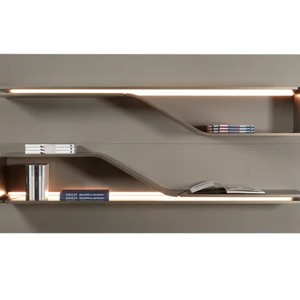 Segno Bookshelf by Reflex featured in Troy Michigan showroom, modern Italian luxury furniture design.