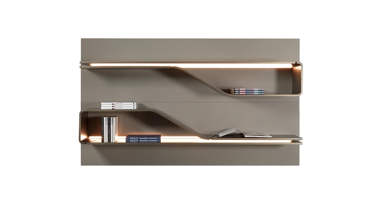 Segno Bookshelf by Reflex featured in Troy Michigan showroom, modern Italian luxury furniture design.
