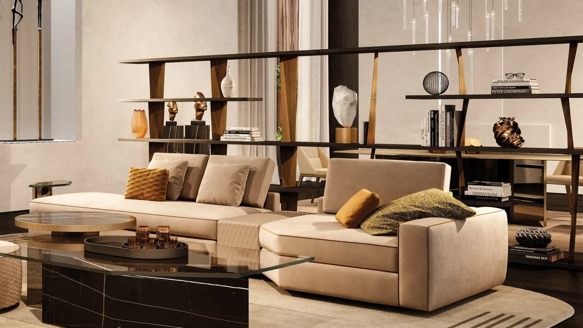 Prisma Bookshelf Special by Reflex showcased in Royal Oak Michigan showroom, modern Italian luxury furniture design.