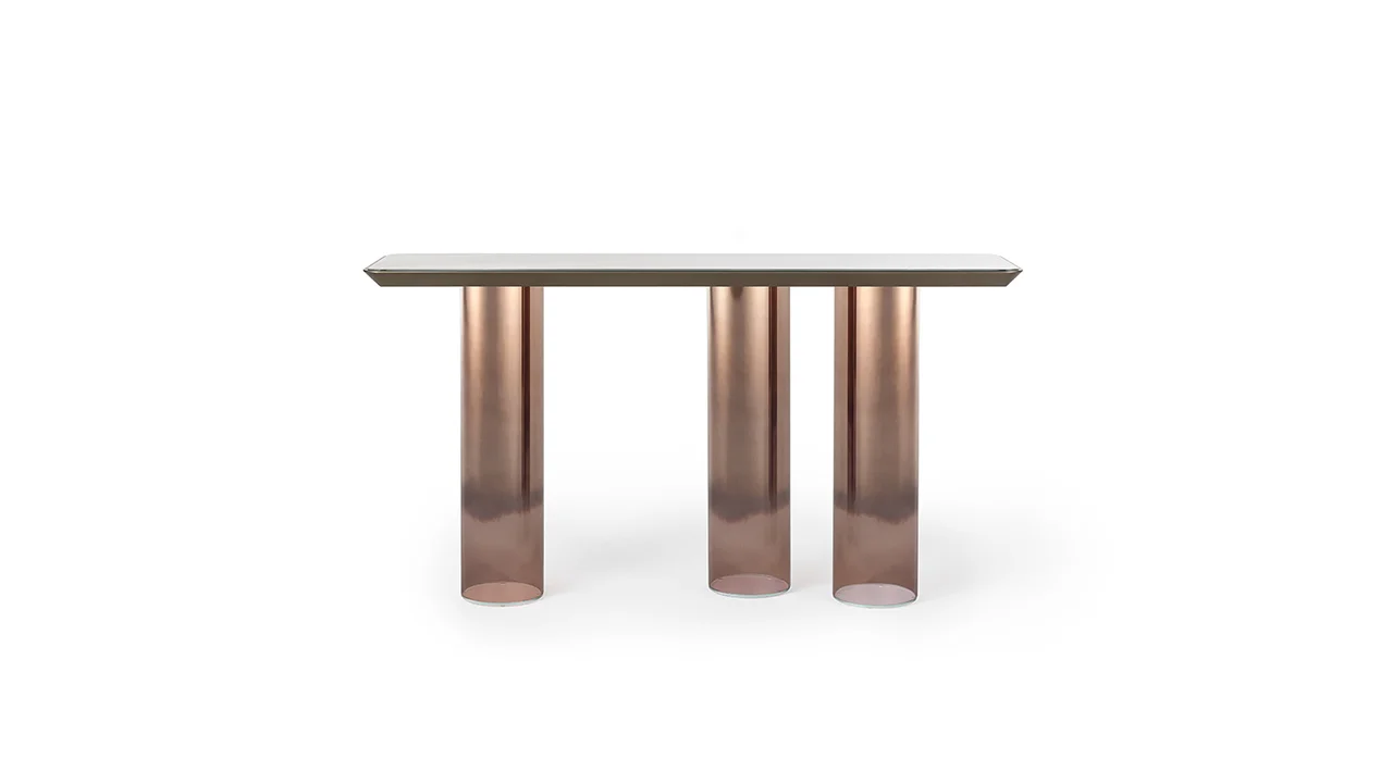 Lord Of The Rings Console Reflex contemporary Italian console with intertwined ring motif ideal for upscale interiors in Birmingham Michigan
